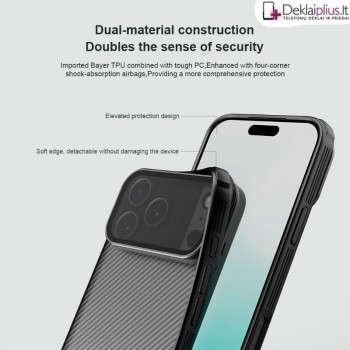 Nillkin Camshield Prop dėklas su kameros apsauga - pilkas (Apple Iphone 17 Pro Max/18 Pro Max) Nillkin Camshield Prop dėklas su kameros apsauga - pilkas (Apple Iphone 17 Pro Max/18 Pro Max)